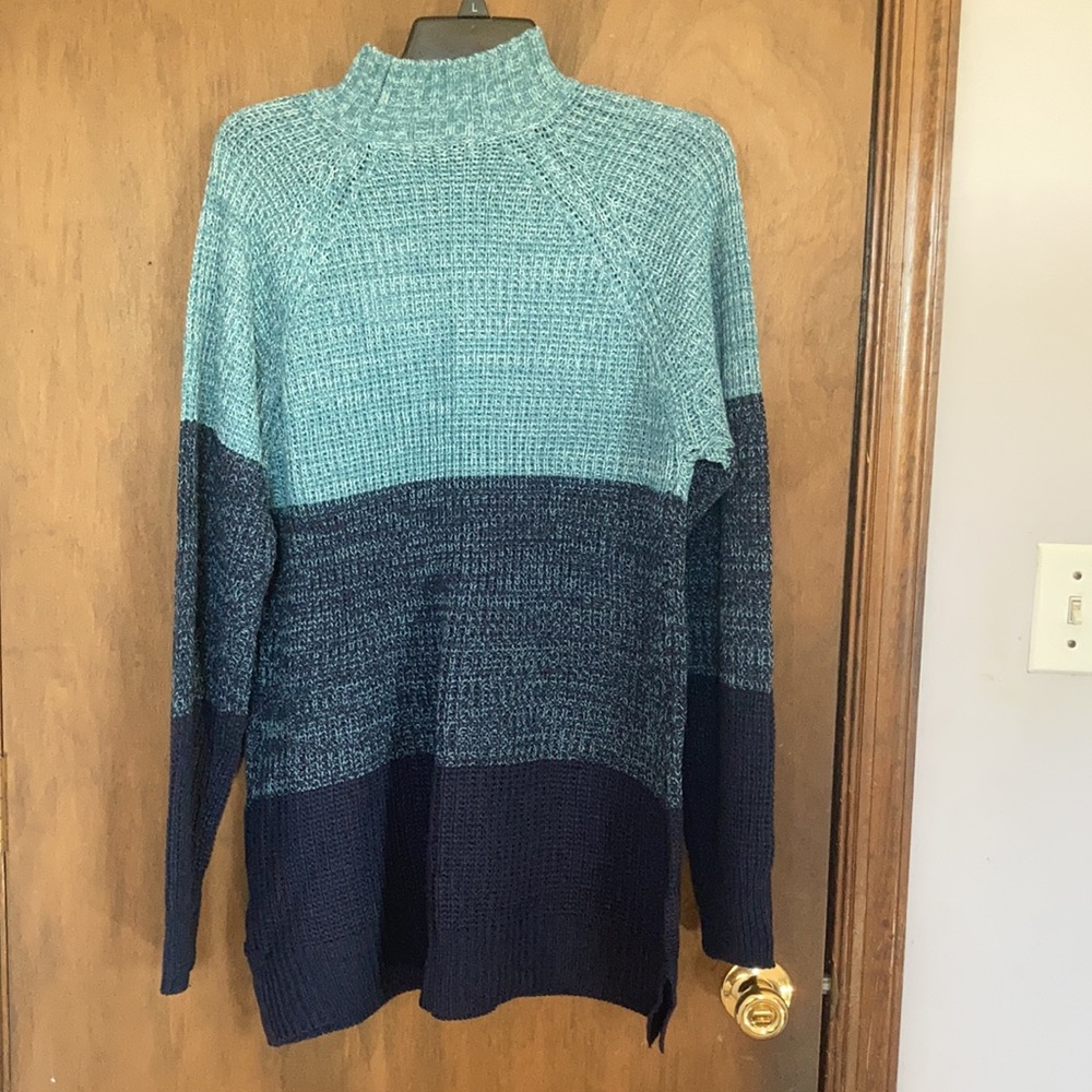 Jason Maxwell sweater color block stripes casual fall winter office 1X - Picture 5 of 16